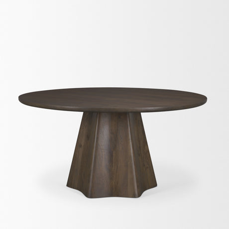 Jovani 60" Solid Dark Brown Mango Wood Round Dining Table from Mercana - Luna Furniture