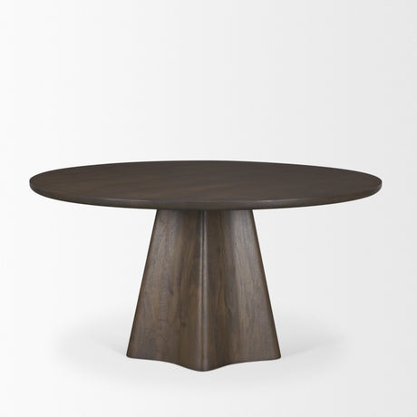 Jovani 60" Solid Dark Brown Mango Wood Round Dining Table from Mercana - Luna Furniture