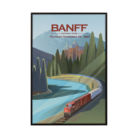 Banff Go Canada (SM) by Mercana Studio a Hand Embellished Decograph Framed Art Print from Mercana - Luna Furniture