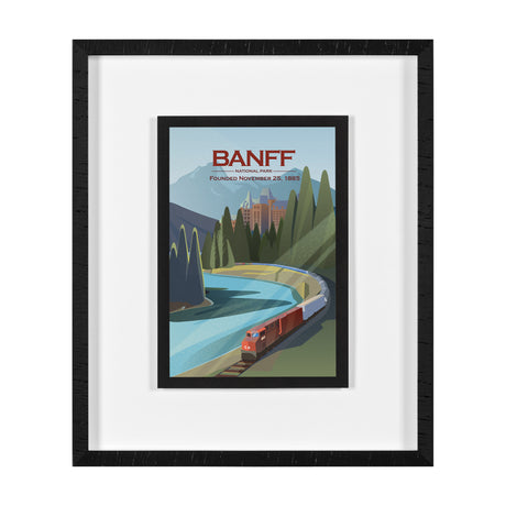 Banff Go Canada (M) by Mercana Studio a Framed Art Print Matted under Glass from Mercana - Luna Furniture
