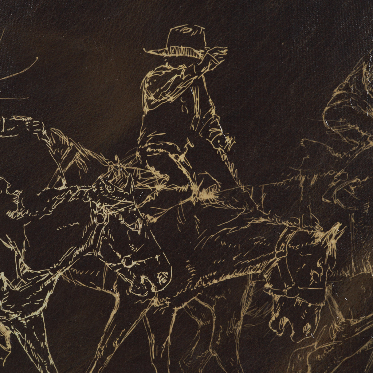 Ride 'Em Cowboy by Mercana Studio a Hand Embellished Textured Framed Canvas from Mercana - Luna Furniture