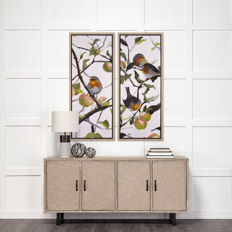 Birds & Apples II by Mercana Studio a Hand Embellished Textured Framed Canvas from Mercana - Luna Furniture