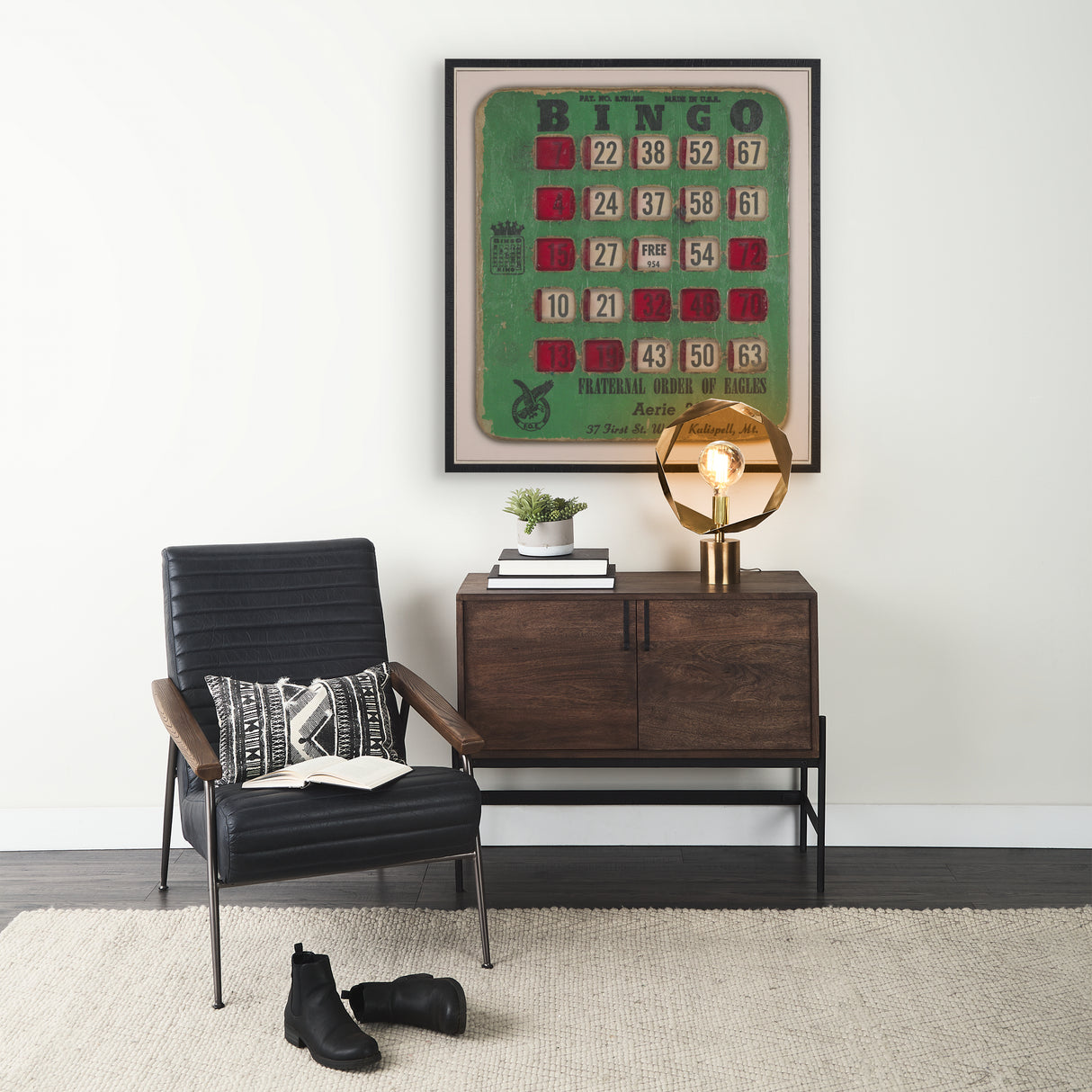 Chasing Numbers I Bingo Card by Mercana Studio a Hand Embellished Textured Framed Canvas from Mercana - Luna Furniture