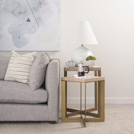 Mehdi White Ceramic Table Lamp from Mercana - Luna Furniture