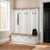 Fairview IV 61L x 17W White And Brown Wood With Storage Hall Tree from Mercana - Luna Furniture
