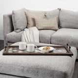 Stotonic 35L x 16W Brown Wood W Glass Top Rectangular Serving Tray from Mercana - Luna Furniture