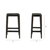 Nell 30" Seat Height Black Metal Seat & Foot Rest With Black Wood Legs Stool from Mercana - Luna Furniture