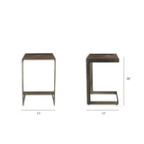 Kiran 17L x 17W x 26H Medium Brown Wood W/ Antique Nickel Finished Metal Frame Counter Stool from Mercana - Luna Furniture