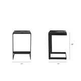 Kiran 17L x 17W x 26H Black Wood W/ Black Metal Base C-Shape Counter Stool from Mercana - Luna Furniture