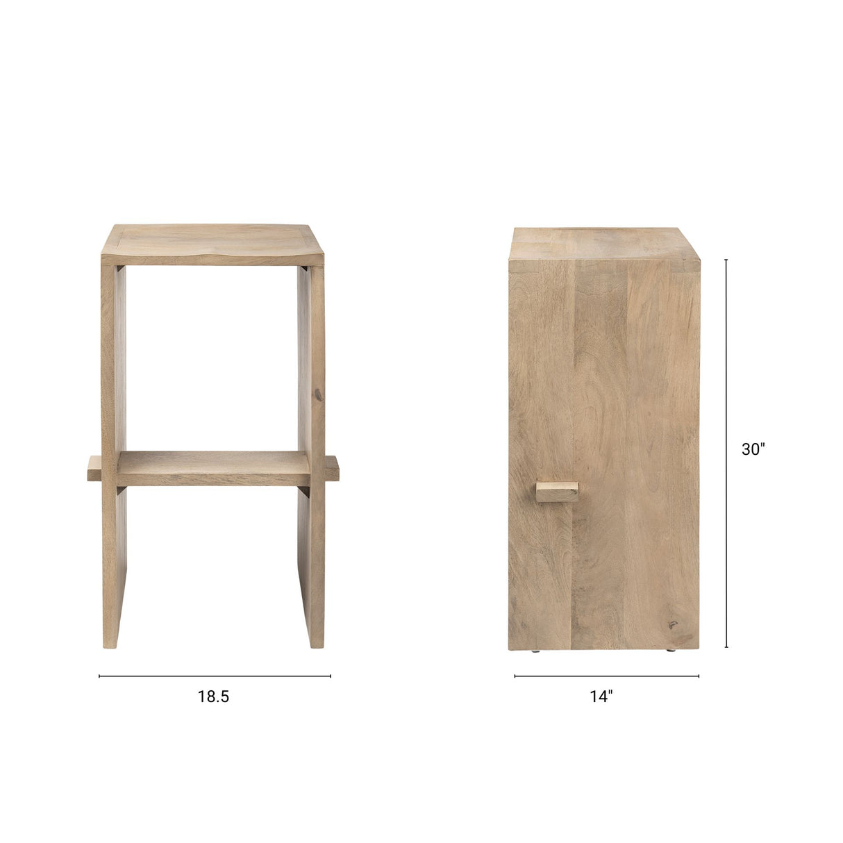 Aida 30" Seat Height Light Brown Wood Bar Stool from Mercana - Luna Furniture