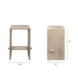 Aida 26" Seat Height Light Gray Wood Counter Stool from Mercana - Luna Furniture