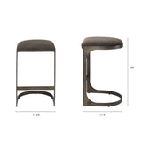 Tyson 17L x 18W x 28H Brown/Gray Suede W/ Metal Frame Counter Stool from Mercana - Luna Furniture