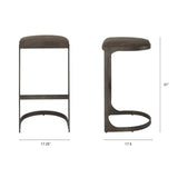 Tyson 17L x 18W x 31H Brown/Gray Suede W/ Metal Frame Bar Stool from Mercana - Luna Furniture