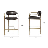 Parker Brown Faux Leather Seat Gold Metal Counter Stool from Mercana - Luna Furniture