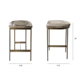 Millie 16.75 X 17.75 X 26.25 Hair-on-hide Seat W/ Gold Metal Frame Counter Stool from Mercana - Luna Furniture