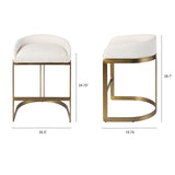 Hollyfield II Cream Fabric Seat W/ Gold Metal Base Counter Stool from Mercana - Luna Furniture