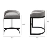 Hollyfield II Gray Fabric Seat W/ Gray Metal Base Counter Stool from Mercana - Luna Furniture