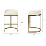 Hollyfield II Cream Fabric Seat W/ Gold Metal Base Bar Stool from Mercana - Luna Furniture