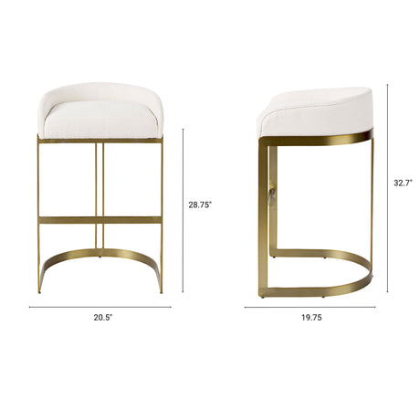Hollyfield II Cream Fabric Seat W/ Gold Metal Base Bar Stool from Mercana - Luna Furniture