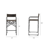 Direttore 19.3L x 19.3W x 40.2H Brown/Gray Suede W/ Metal Frame Counter Stool from Mercana - Luna Furniture