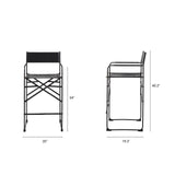 Direttore 19.3L x 19.3W x 40.2H Black Leather W/Black Frame Counter Stool from Mercana - Luna Furniture
