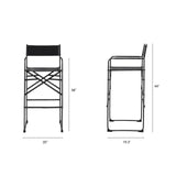 Direttore 19.3L x 19.3W x 44.1H Black Leather Seat W/Black Iron Frame Bar Stool from Mercana - Luna Furniture
