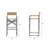 Direttore 19.3L x 19.3W x 44.1H Brown Leather Seat W/Black Iron Frame Bar Stool from Mercana - Luna Furniture