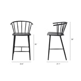 Colin Black Metal Counter Stool from Mercana - Luna Furniture
