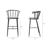 Colin Black Metal Bar Stool from Mercana - Luna Furniture