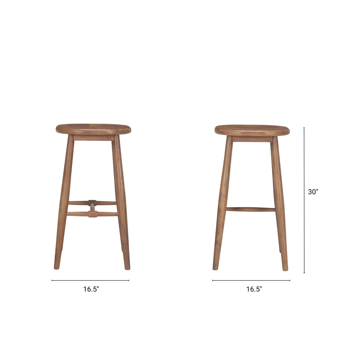 Ernest Medium Brown Wood Bar Stool from Mercana - Luna Furniture