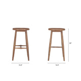 Ernest Medium Brown Wood Bar Stool from Mercana - Luna Furniture