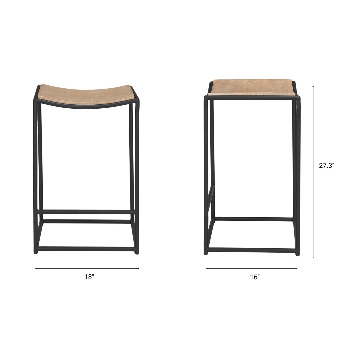 Taniel Light Brown Wood w/ Black Metal Counter Stool from Mercana - Luna Furniture