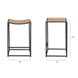 Taniel Light Brown Wood w/ Black Metal Counter Stool from Mercana - Luna Furniture