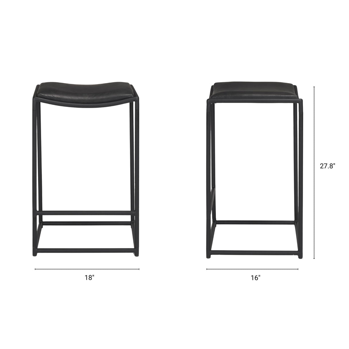 Taniel Black Leather w/ Black Metal Counter Stool from Mercana - Luna Furniture