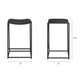 Taniel Black Leather w/ Black Metal Counter Stool from Mercana - Luna Furniture