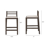 Sam Dark Brown Wood w/ Cream Fabric Counter Stool from Mercana - Luna Furniture