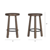 Weldon Dark Brown Wood w/ Matte Black Metal Counter Stool from Mercana - Luna Furniture