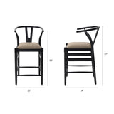 Trixie Black Wood Frame w/ Dark Taupe Fabric Seat Counter Stool from Mercana - Luna Furniture