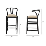 Trixie Black Wood Frame w/ Dark Taupe Fabric Seat Bar Stool from Mercana - Luna Furniture