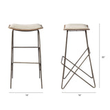Katniss 30" Total Height Cream Fabric Seat Gold Metal Frame Bar Stool from Mercana - Luna Furniture