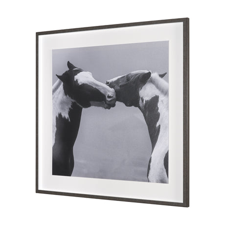 Horse Harmony - Nuzzle by Laura Warren a Hand Embellished Framed Photo Art Print Matted under Glass from Mercana - Luna Furniture