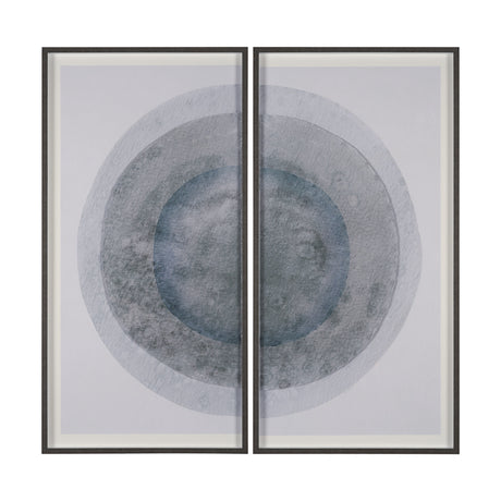 Blue Eclipse (Set of 2) by Mercana Studio a Hand Embellished Framed Art Print Matted under Glass from Mercana - Luna Furniture
