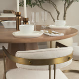 Hollyfield II Cream Fabric Seat W/ Gold Iron Frame Dining Chair from Mercana - Luna Furniture