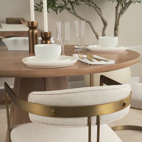 Hollyfield II Cream Fabric Seat W/ Gold Iron Frame Dining Chair from Mercana - Luna Furniture