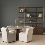 Allyson 54" Round Brown Pedestal w/ Pink Marble Top Dining Table from Mercana - Luna Furniture