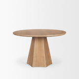 Jovani 48" Solid Light Brown Mango Wood Round Dining Table from Mercana - Luna Furniture