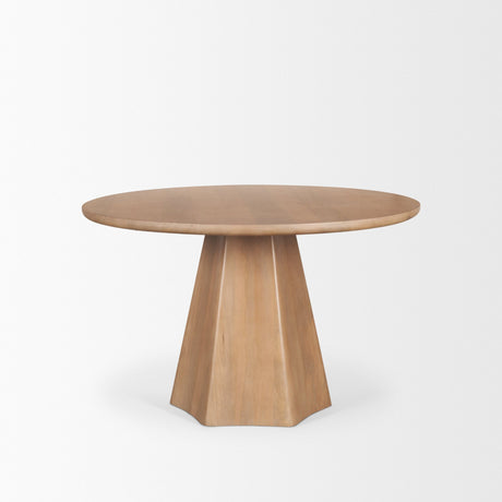Jovani 48" Solid Light Brown Mango Wood Round Dining Table from Mercana - Luna Furniture