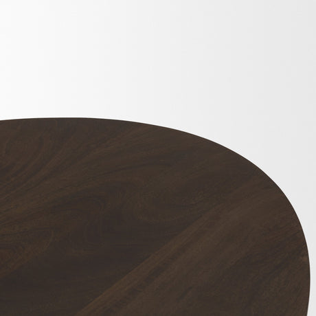 Terra 48L x 28W x 15H Dark Brown Wood Oval Fluted Coffee Table from Mercana - Luna Furniture