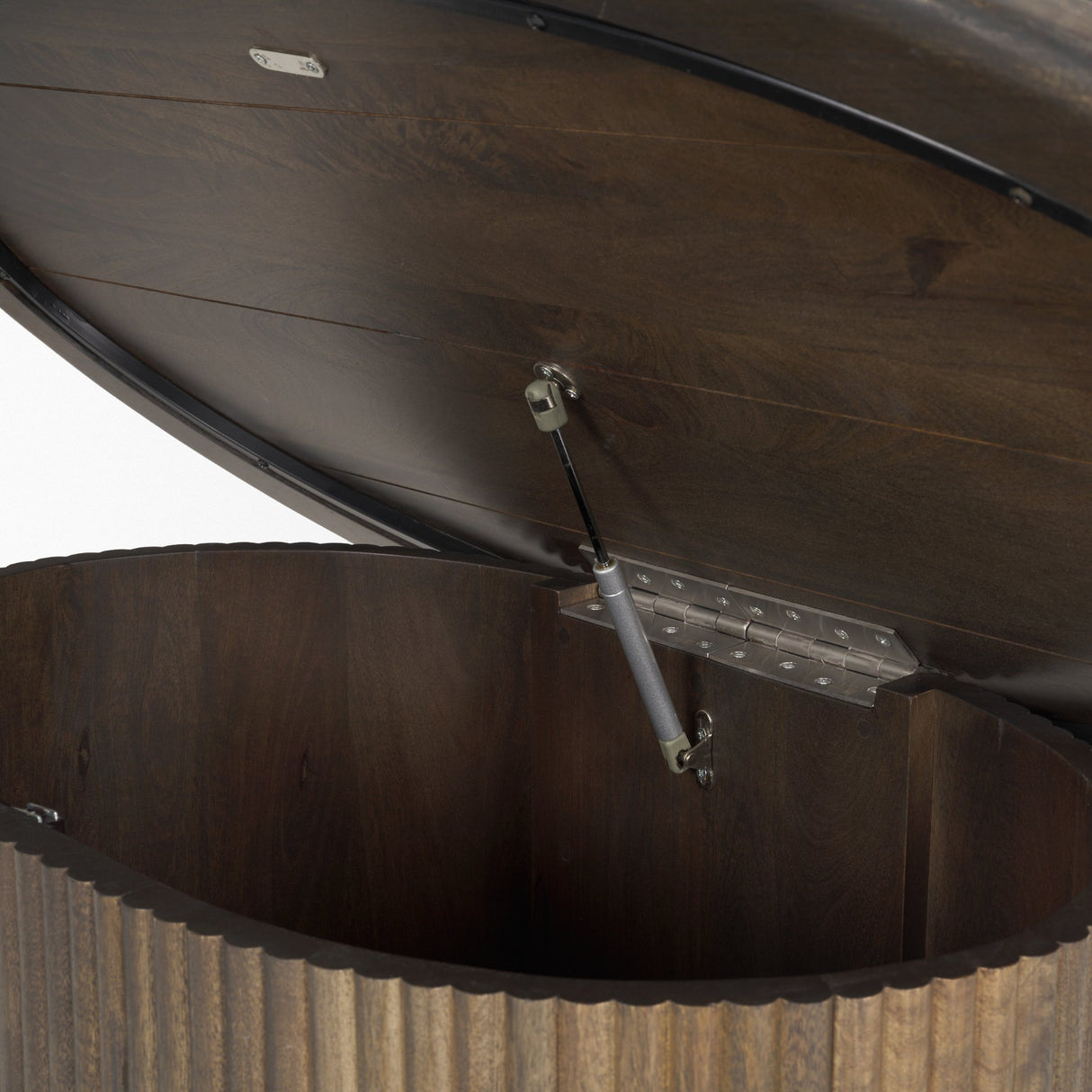 Terra 48L x 28W x 15H Dark Brown Wood Oval Fluted Coffee Table from Mercana - Luna Furniture