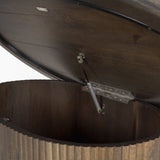 Terra 48L x 28W x 15H Dark Brown Wood Oval Fluted Coffee Table from Mercana - Luna Furniture